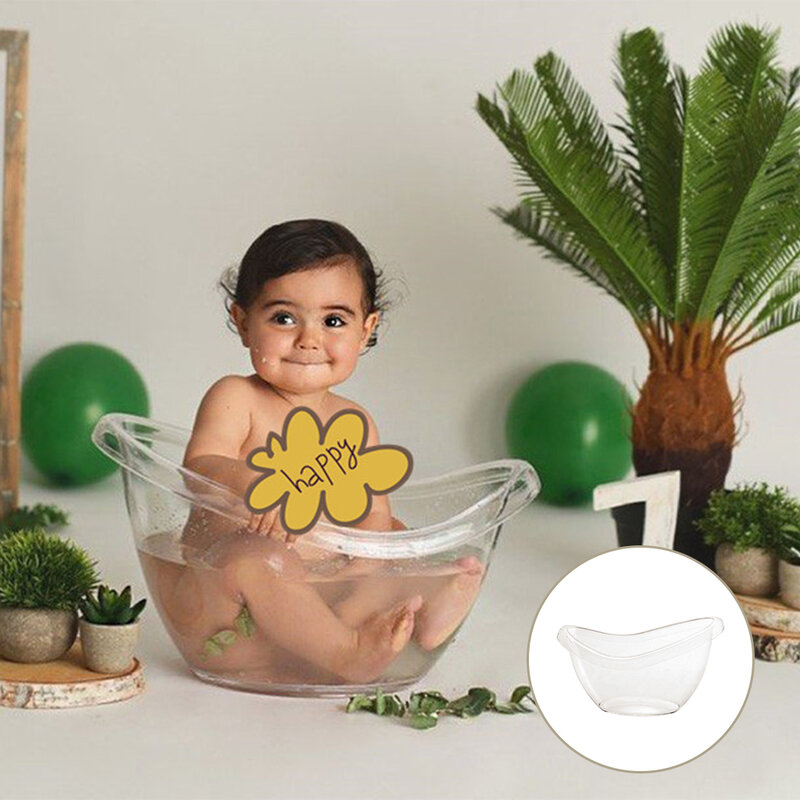 Accesorios de fotografía de bebé, Mini bañera de leche transparente de plástico, accesorios de fotografía de estudio de bebé, cuna para sesión de fotos