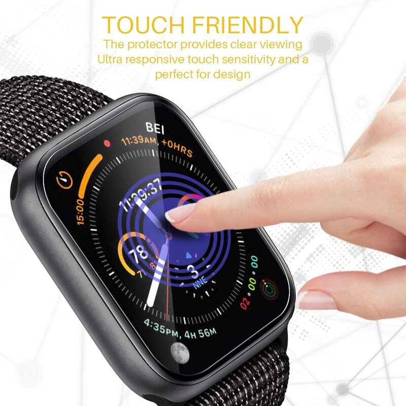 Protecteur d'écran à couverture complète pour Apple Watch, série 7, 6, SE, 5, 4, iWatch, 40mm, 44mm, 41mm, Watch8, 41mm, 45mm, Ultra 49mm, 5 pièces