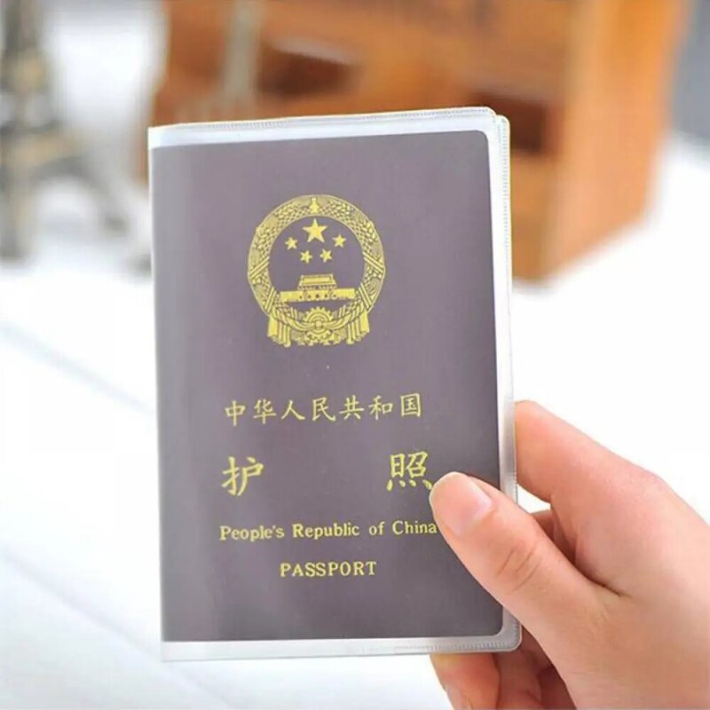 Funda de pasaporte Simple de utilidad de viaje, soporte de tarjeta de identificación, esmerilada funda transparente, Protector de piel de PVC, tarjetero de crédito de Negocios, nuevo