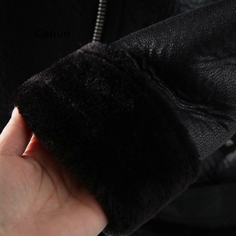 Abrigo de piel de oveja para mujer, chaqueta gruesa y cálida de piel sintética con cinturón, prendas de vestir de gran tamaño holgadas, invierno, 2021