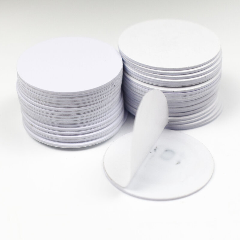 10pcs/Lot 125Khz TK4100 EM4100 RFID ID Coin Card With Adhensive Sticker Read Only Diameter 25mm for Access Control