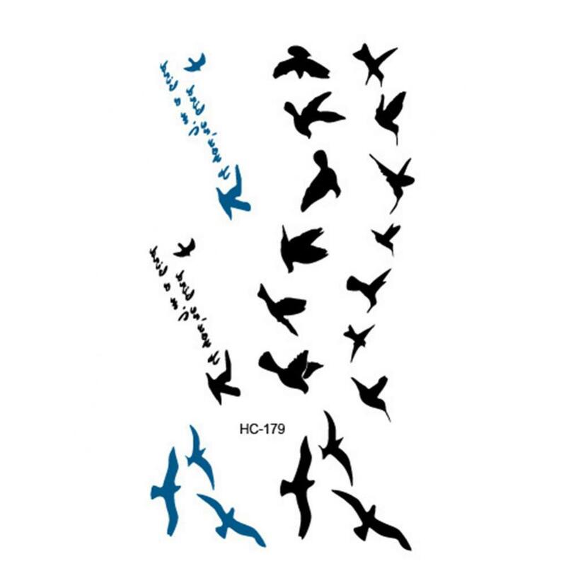 Fashion Wanita Stiker Tato Tahan Air Sementara Burung Terbang Stiker Seni Tubuh Stiker Tato Sementara Warna-warni Tahan Air Pinggang N