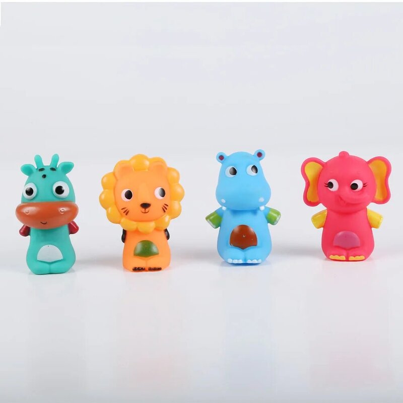 4Pcs Interactive rubber Animal Finger Puppet Doll Set Cute Cartoon  Animal Finger Toys Child Baby Favors Dolls Boys Girls Gifts