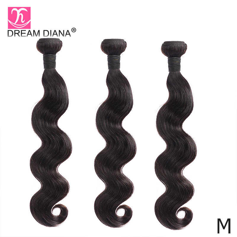 Dreamdian-extensão capilar remy ondulada, 4 pacotes de extensão de cabelo 100% humano, tecelagem de 8 a 30 polegadas, entrega expressa