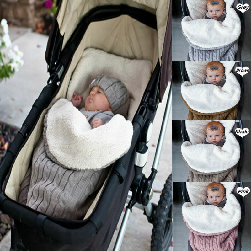 新生児用の暖かいニットのフットラップ,赤ちゃん用の厚い毛布,寝袋,幼児用のベビー寝袋