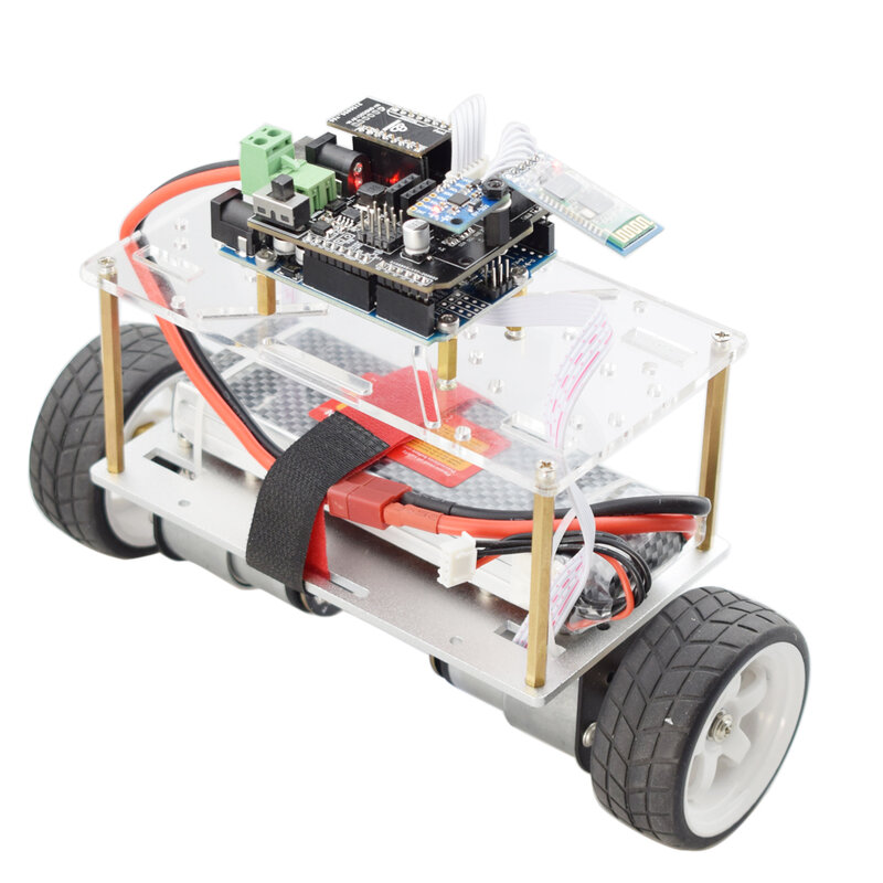 اردوينو الذاتي موازنة سيارة روبوت الهيكل عدة 2 عجلة سيارة صغيرة RC مع محرك تيار مستمر 12 فولت لتقوم بها بنفسك أجزاء لعبة الجذعية برنامج عدة