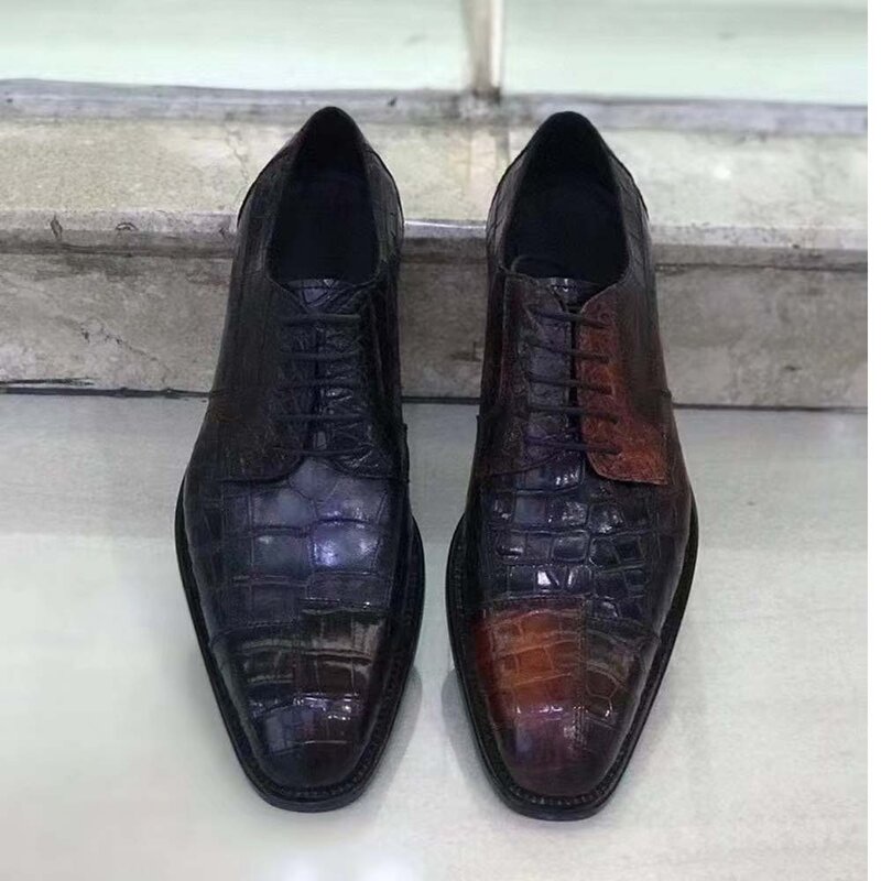 Yingshang novos sapatos masculinos sapatos formais sapatos de couro de crocodilo sapatos de casamento negócios soes sapatos de moda