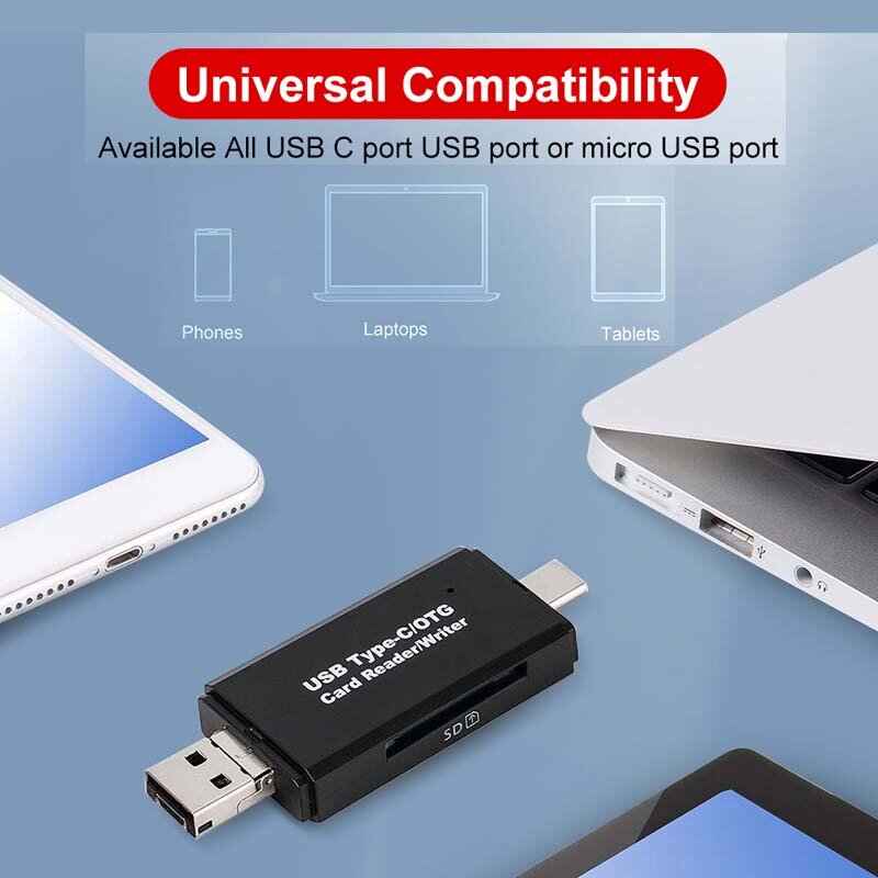 SD Card Reader USB 2.0 Card Reader Micro TF SD Reader Smart Memory Card Adapter Type C Cardreaders USB2.0 Micro OTG for Laptop