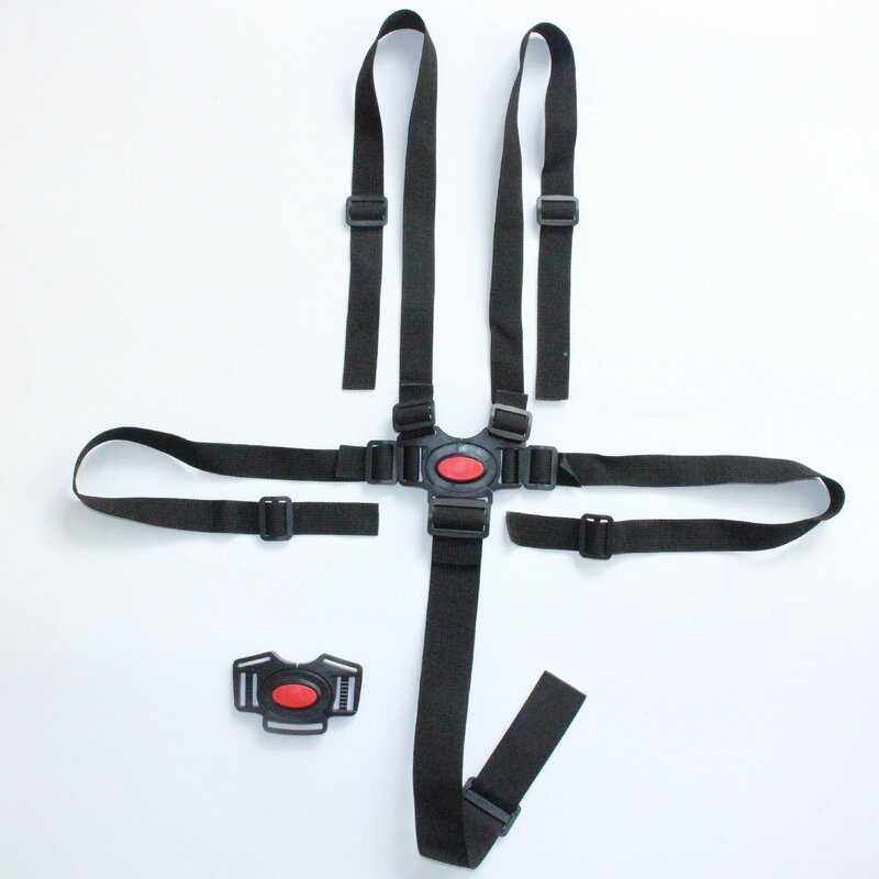 Siège de ceinture de sécurité en nylon SFP, siège bébé à crochet rotatif, résistant à l'environnement 360, poussette bébé, chaise haute, noir, 5 points