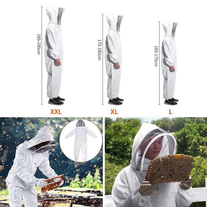 Хлопковая одежда для пчеловодства с капюшоном и вуалью, пальто с защитой от пчелы, специальная защитная одежда, оборудование для пчеловодст...