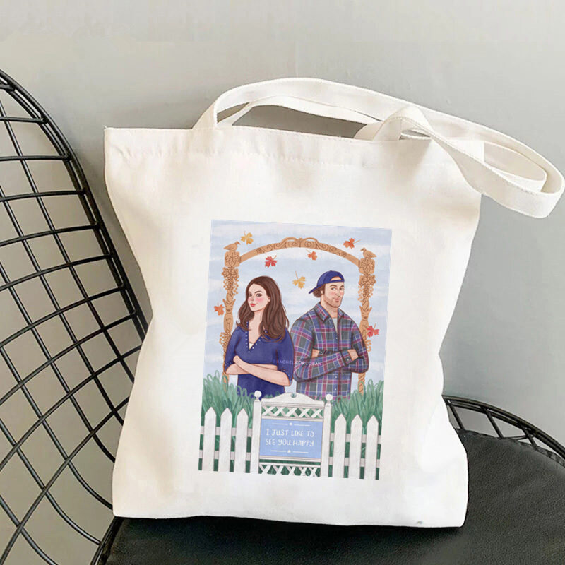2021 Shopper Gilmore Girls Luke's drukowana torba materiałowa kobiety Harajuku torba na zakupy torba na ramię na zakupy damska torebka płócienna