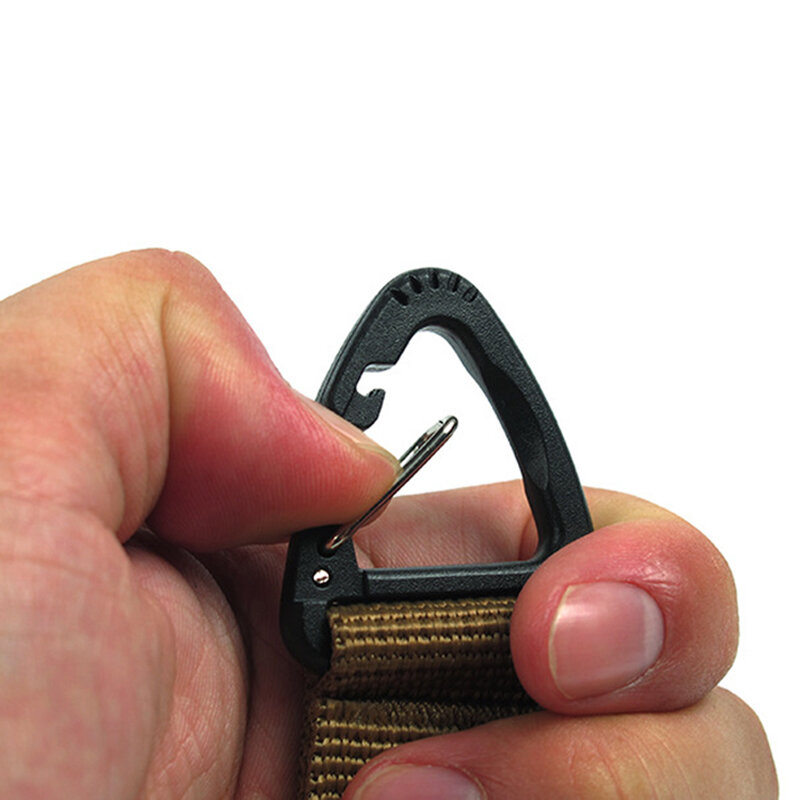 3Pcs ไนลอนเกียร์ยุทธวิธีคลิปวง Carabiner พวงกุญแจเข็มขัด Webbing สายคล้องทหารยูทิลิตี้แขวนพวงกุญแจ Hook สำหรับกลางแจ้ง