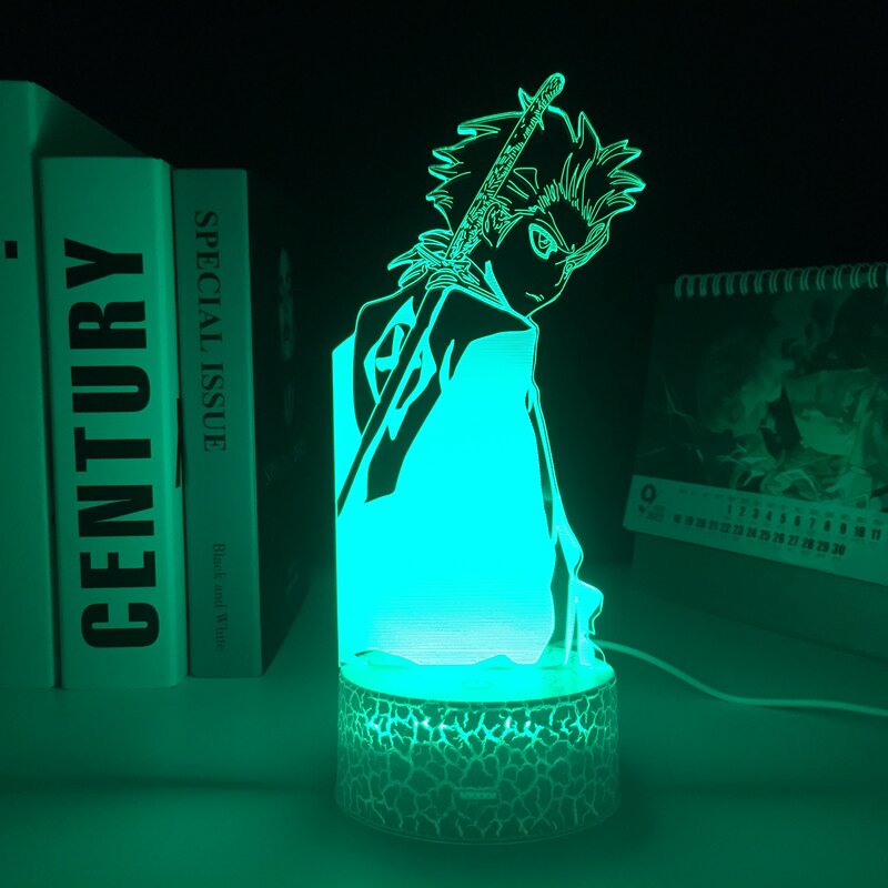 Wybielacz Anime toulhirou 3D biała podstawa dekoracja lampa do sypialni lampka nocna fajny prezent urodzinowy akrylowa lampka nocna LED Dropship