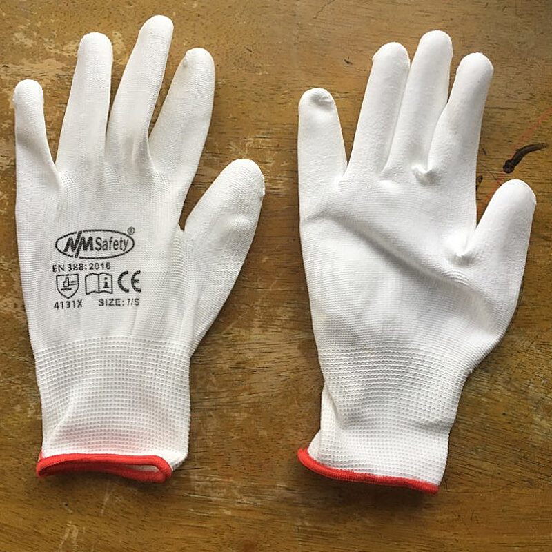 Перчатки Рабочие антистатические хлопковые из ПУ нейлона, для мужчин и женщин, 12 пар, система ESD, безопасные Электронные рабочие перчатки в промышленном стиле