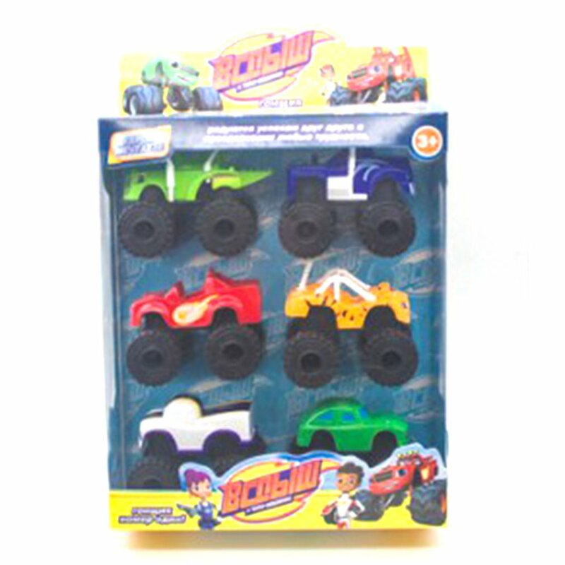 Monster Machines-Jouets de voiture pour enfants, camion concasseur miracle russe, véhicules Blazed Figure, cadeaux d'anniversaire, lot de 6 pièces