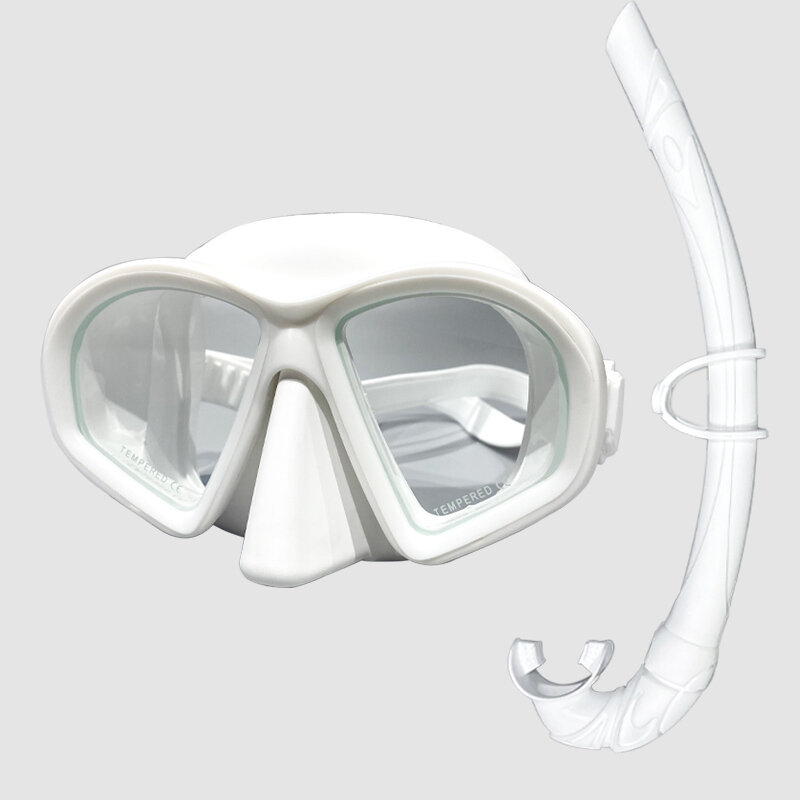 Masker Snorkeling Set Masker Makan Malam Tabung Ventilasi Gel Silika Ramah Lingkungan untuk Latihan Berenang