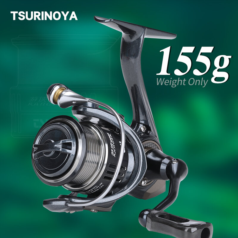 TSURINOYA-carrete de pesca giratorio ultraligero, 155g, RANGER 800, 1000S, carrete de carbono poco profundo, rueda de pesca de trucha Ajing
