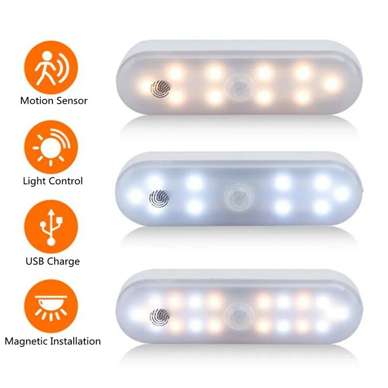 Motion Sensor Licht USB Aufladbare Drahtlose LED Nacht Lampe Touch Dimmen Closet Licht Garderobe Smart Lampe für Küche Schrank