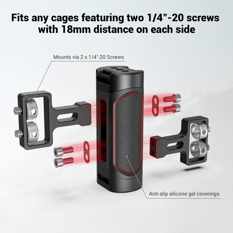 SmallRig Mini Camera Side Handle Handgrip with Two 1/4”-20 Screws  Mount for Mirrorless/ Digital Camera DSLR Camera 2916