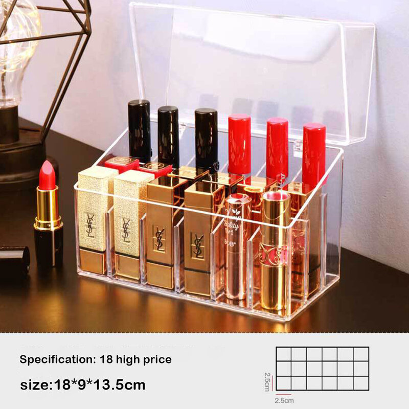 Caja organizadora de maquillaje transparente, soporte de almacenamiento de joyería, joyero multicapa, cajón de almacenamiento de lápices labiales
