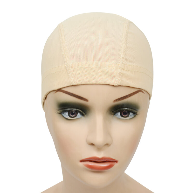 Gorro de malla transpirable para peluca, malla elástica para el cabello de nailon, color negro y Beige, 1 unidad