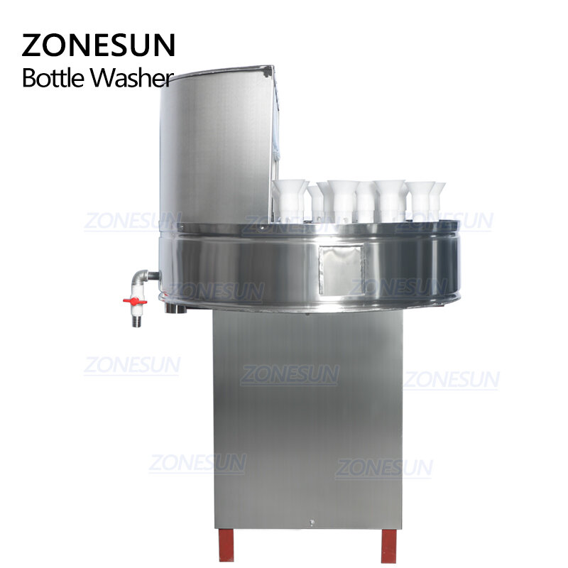ZONESUN ZS-WB32 Mesin Cuci Botol Eksternal Dapat Disesuaikan Pembilasan Semi-otomatis Botol Jus Anggur Susu Membilas Mesin