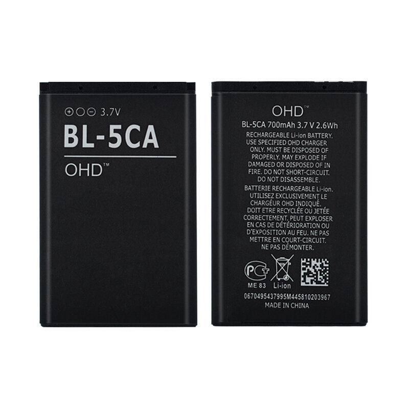 OHD Bateria De Alta Capacidade Original BL-5C BL-5CB BL-5CA BL-4CT BL-5CT BP-6X Para Nokia Bl 5C 5CB 5CA 5CT 4CT BP 6X Baterias