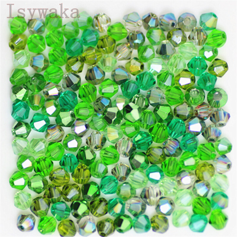 Isywaka-cuentas de cristal bicono austriaco para fabricación de joyas, abalorios espaciadores sueltos, 4mm, 100 unidades