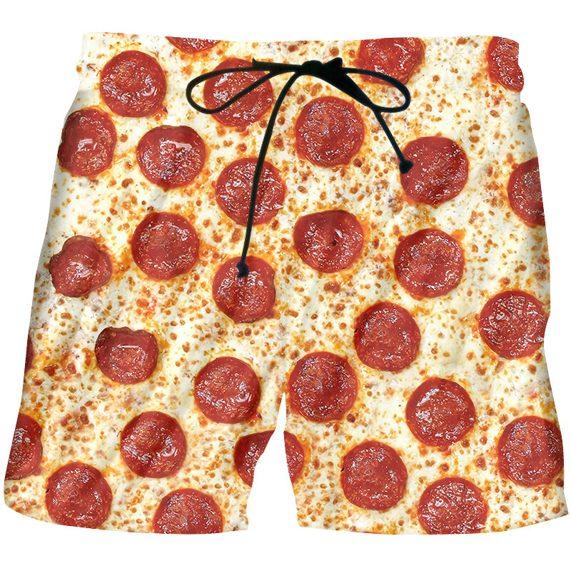 2021 Zomer Nieuwe Producten Eten Pizza 3D Print Casual Running Mannen Pak Korte Mouw T-shirt + Shorts 2 delige Set Dropship