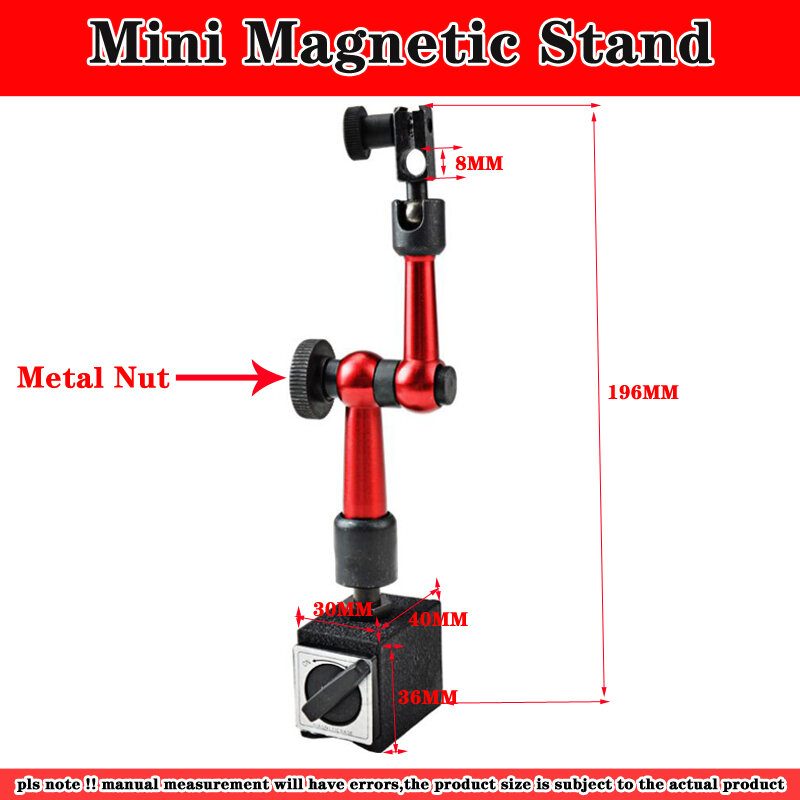 Indicador De Mostrador 10mm Suportes magnéticos Indicador de discagem Universal Magnetic Base Holder Stand Table Scale Indicadores De Precisão Medida