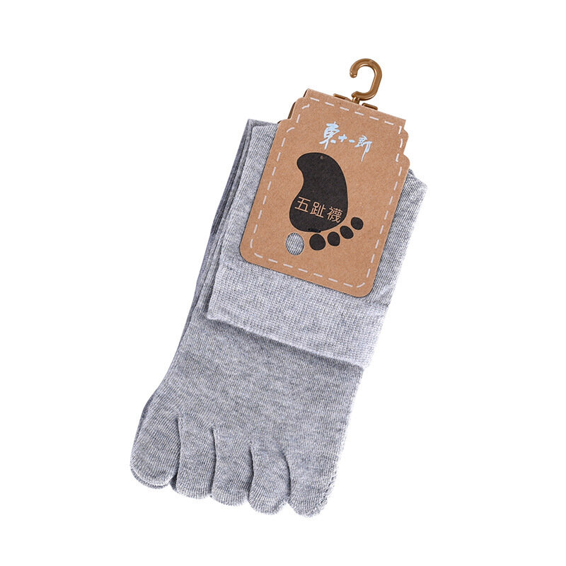 Unisex Toe ถุงเท้าผู้ชายและผู้หญิงถุงเท้าห้านิ้วถุงเท้าผ้าฝ้ายกีฬาสีทึบสีดำสีขาวสีเทา Happy ขนกระต่าย
