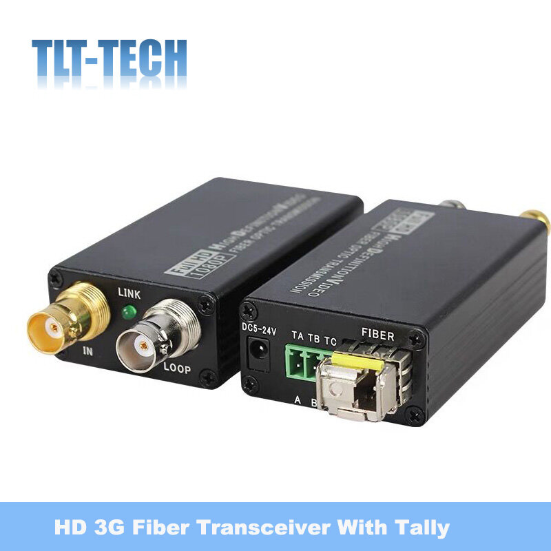 HD 3 g-sdi typ Mini Transceiver światłowodowy z wyjściem i pętlą 20KM SM LC BIDI światłowodowy konwerter wideo