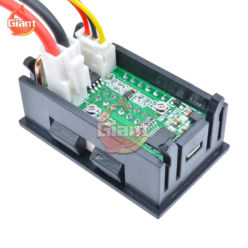 Mini voltímetro Digital LED Dual de 0,28 pulgadas, amperímetro, DC 100V, 200V, 10A, Detector de corriente de voltaje, 5 cables de 4 bits