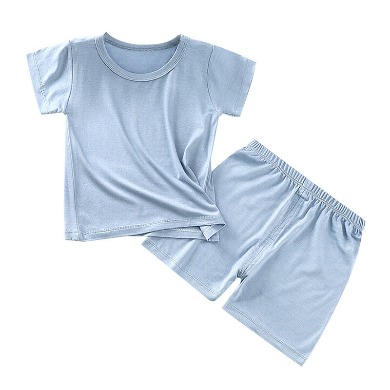 T-Shirt a maniche corte modale per bambini estivi Set per ragazzi ragazze vita alta abbigliamento per la casa due Set per bambini vestiti per ragazzo vestiti per ragazza