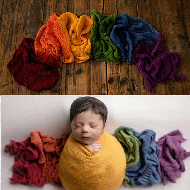 Envoltura de tarta de arcoíris para recién nacido, accesorios de fotografía, manta de gasa 100% algodón, utilería para fotos de bebé