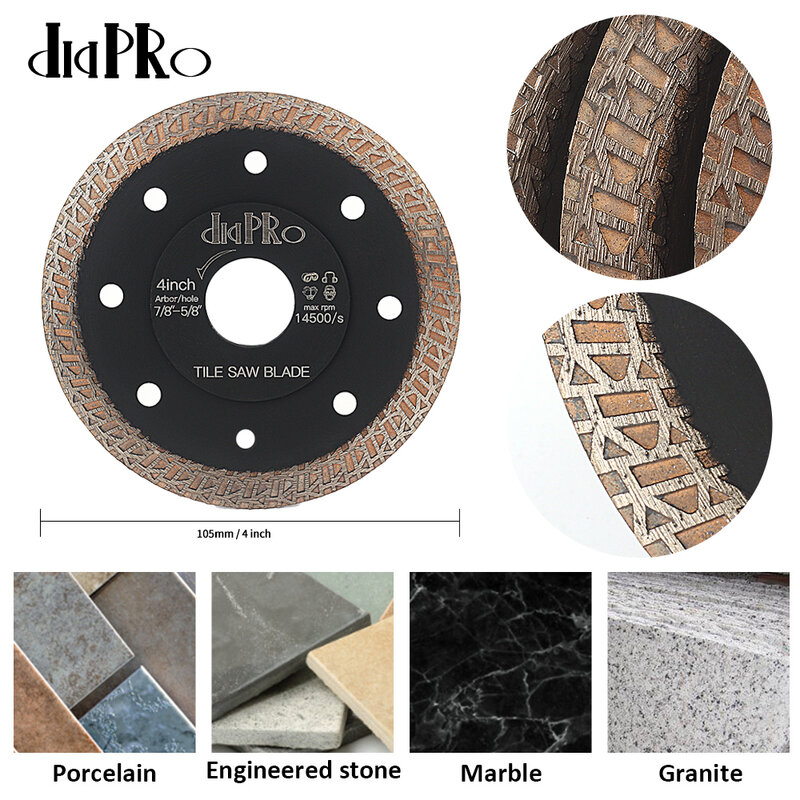 Diapro D105-180mm Super Thin Diamond Tile Blade Porcelain Saw Blade Cutting Granite Marble Ceramic Tile