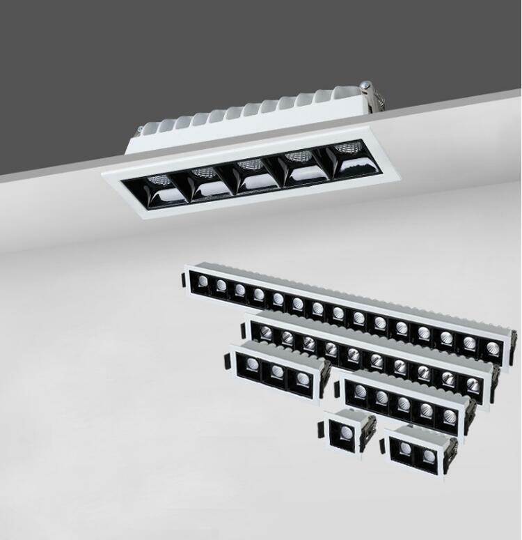 Dimmable Recessed Strip CREE LED Ceiling Lights 2w 4w 6w10W 20W 30W COB LED Down lights AC85~265V LED Strip lamp Indoor Lighting
