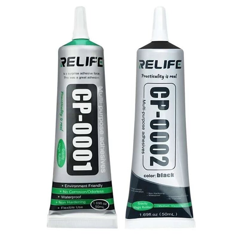 RELIFE 50Ml CP-0001 Trong Suốt Keo Trong Suốt Keo CP-0002 Keo Dán Màu Đen Cho Điện Thoại Di Động Giữa Khung Màn Hình LCD Màn Hình Dán Kính Cường Lực