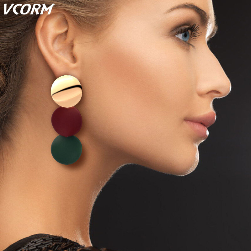 New Korean Acrylic Earrings For Women Statement Vintage Geometric Gold Dangle Drop Earrings 2020 Female Wedding Fashion Jewelry