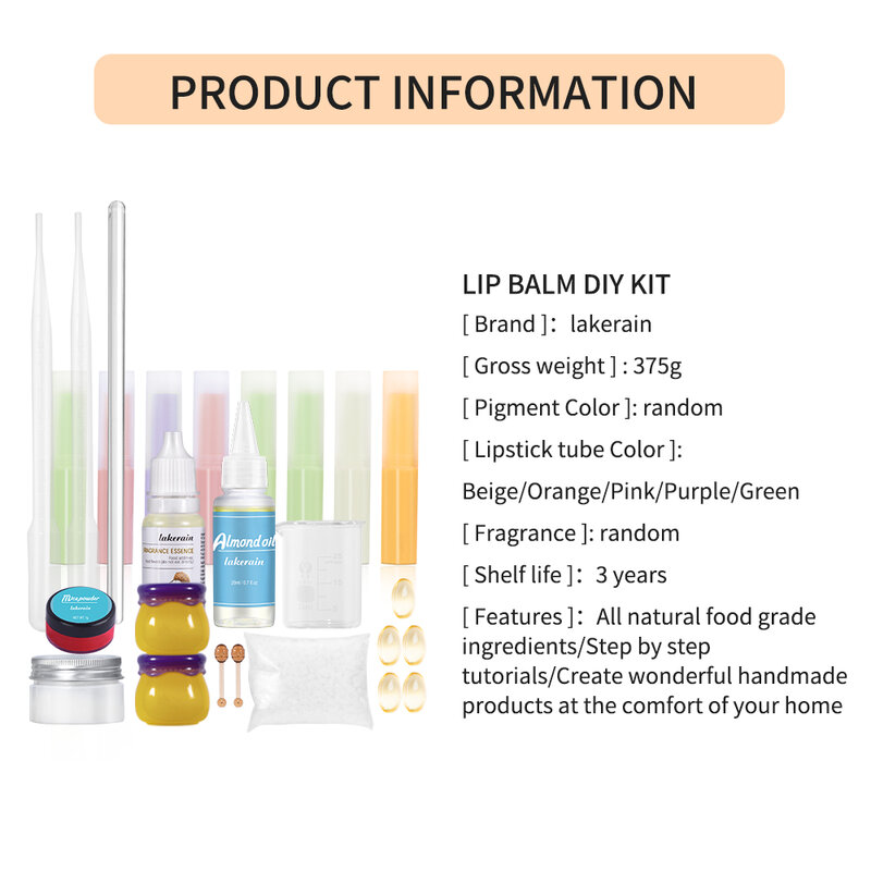 Diy Lip Balm kit Making lipstick Moisturizing Natural Long Lasting Lip Stick DIY Lip Glaze Lip Makeup Hand Make Lip Care