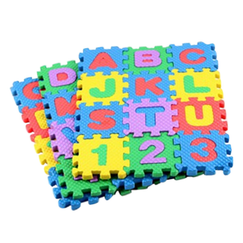 Mini quebra-cabeça do alfabeto para bebê e criança, brinquedo educativo, tapete macio para a educação precoce, 5cm, 36pcs
