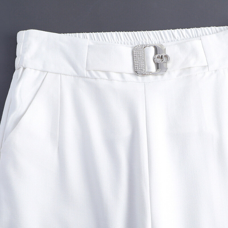 2020 nuovo Inverno Primavera Delle Donne Del Cotone Bianco pantaloni Larghi del Piedino Dei Pantaloni di Alta Qualità Pantaloni Delle Signore