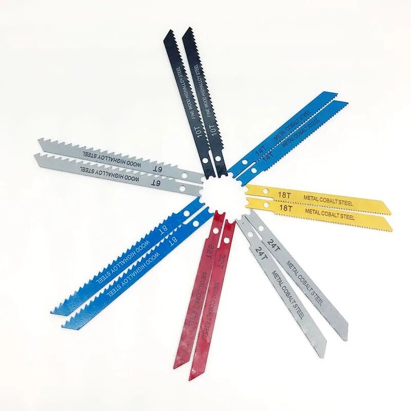 14Pcs U-Schacht Jig Zaagblad Set Diverse Metal Staal Jigsaw Blade Fitting Voor Plastic Hout Snijgereedschappen