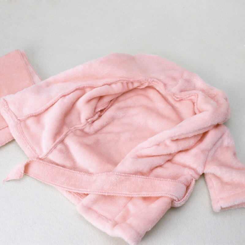 Noworodek szlafroki ręcznik kąpielowy jednokolorowy ciepły szlafrok z kapturem dla dzieci z paskiem noworodek fotografia rekwizyty zdjęcie dziecka akcesoria do sesji zdjęciowej