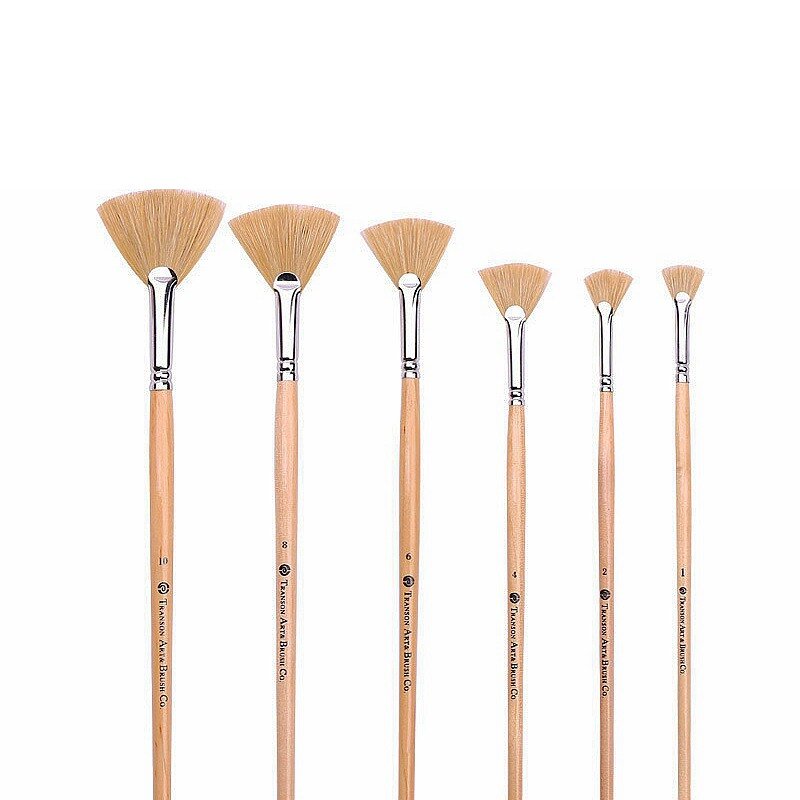 Bristle Fan Paint Brushes Pen Long Handle Professional Artist Oil Acrylic Gouache Painting Brush Set For Painting Art Supplies