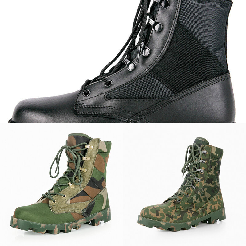 Botas tácticas al aire libre para hombre, zapatos de senderismo, Camuflaje, ejército, desierto, antideslizantes, botas militares de combate, zapatos de senderismo de otoño
