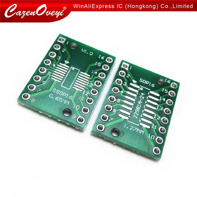 10pcs/lot TSSOP16 SSOP16 SOP16 to DIP16 Transfer Board DIP Pin Board Pitch Adapter PCB In Stock