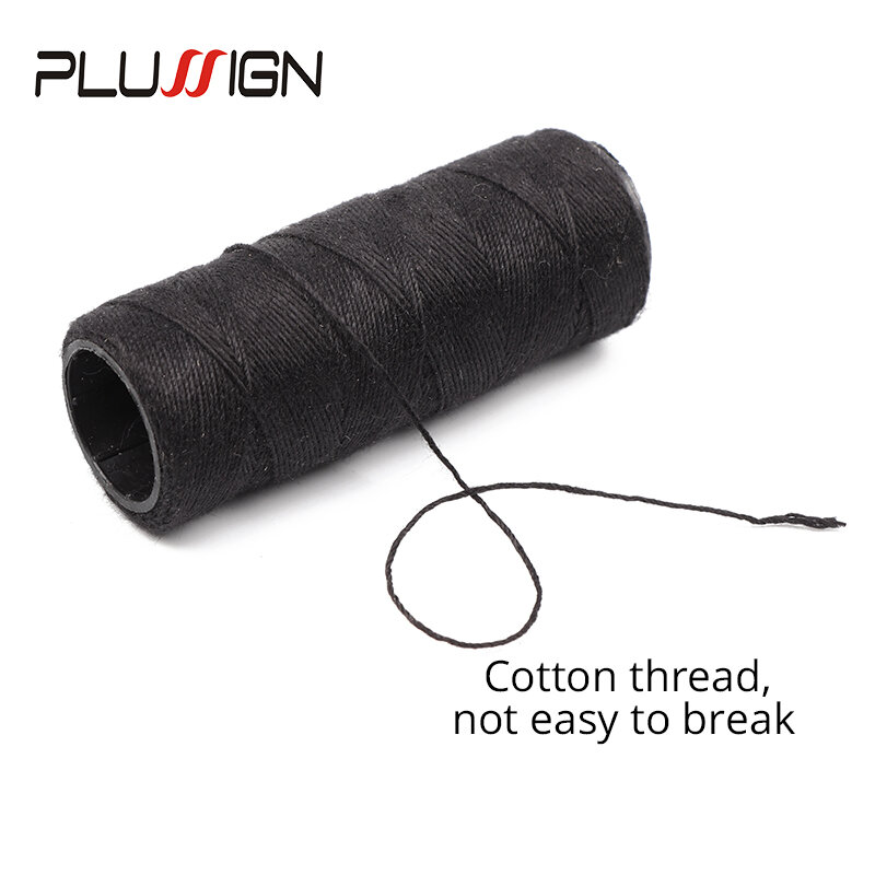 Plussign – 2 aiguilles courbées pour la fabrication de perruques, 1 rouleau de fil à coudre de 50 mètres pour Extension de cheveux