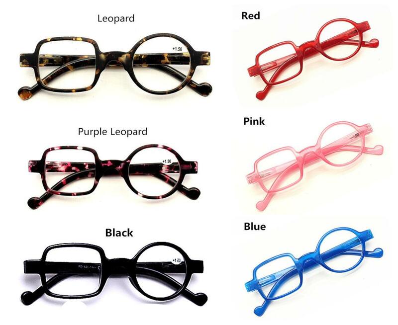 Leopard Asymmetric Cute Men Women Reading Glasses Resin Lenses Hyperopia Frame Eyewear Diopter 0 +1.0+1.50+2.0+2.5~+3.5