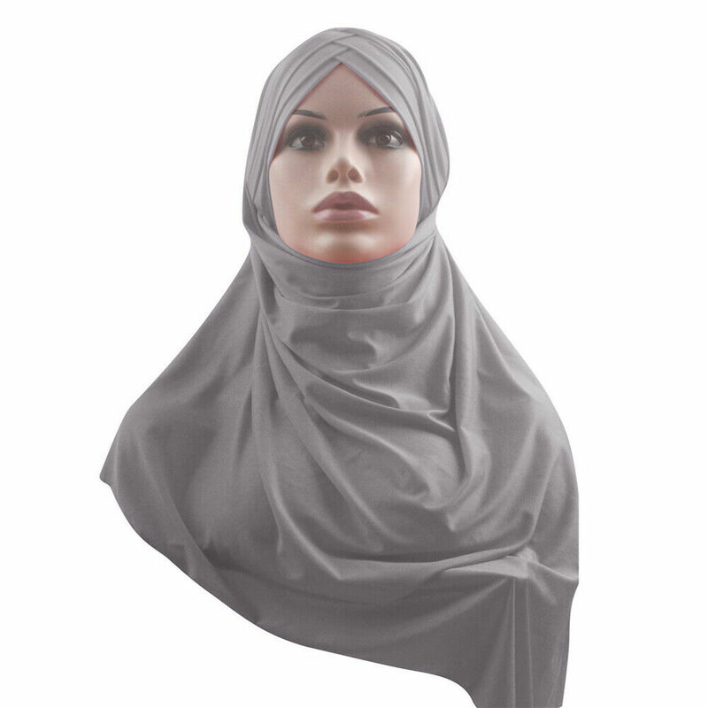 One Piece Amira Muslim Women Hijab Pull On Instant Scarf Turban Headscarf Shawl Wrap Full Cover Islamic Prayer Caps Hats Arab